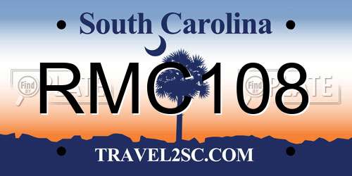 RMC108 South Carolina License Plate