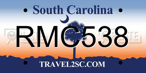 RMC538 South Carolina License Plate