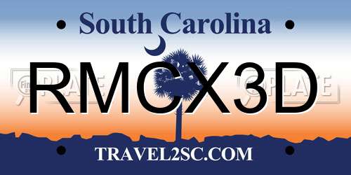RMCX3D South Carolina License Plate