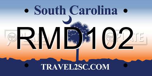 RMD102 South Carolina License Plate