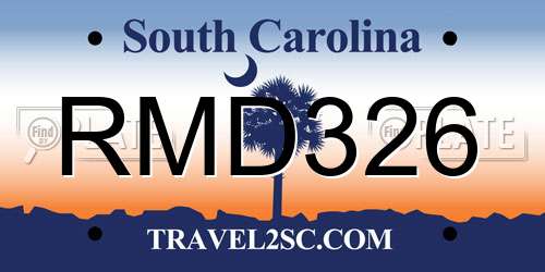 RMD326 South Carolina License Plate