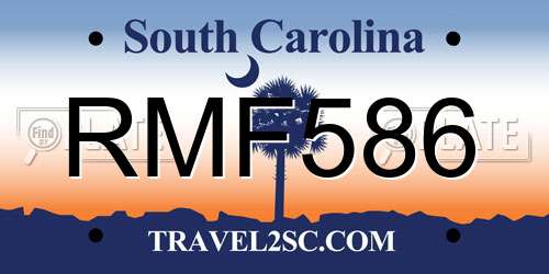 RMF586 South Carolina License Plate