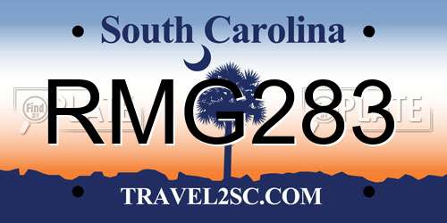 RMG283 South Carolina License Plate