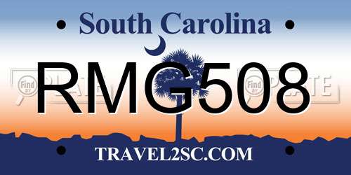 RMG508 South Carolina License Plate