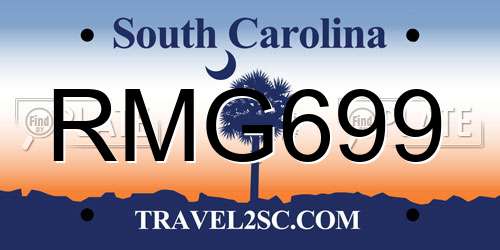 RMG699 South Carolina License Plate