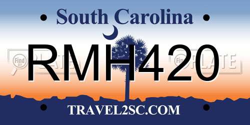 RMH420 South Carolina License Plate
