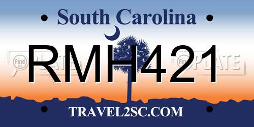 RMH421 South Carolina License Plate