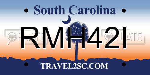 RMH42I South Carolina License Plate