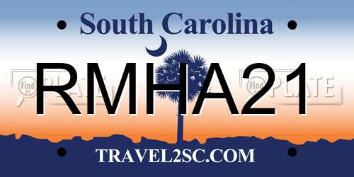 RMHA21 South Carolina License Plate