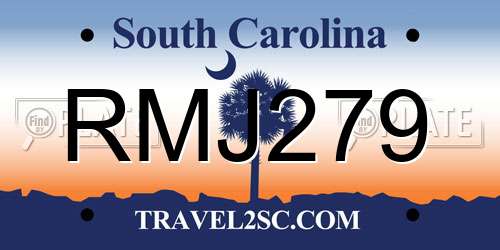 RMJ279 South Carolina License Plate