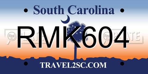 RMK604 South Carolina License Plate