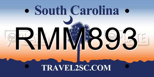 RMM893 South Carolina License Plate