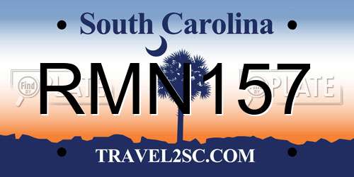 RMN157 South Carolina License Plate
