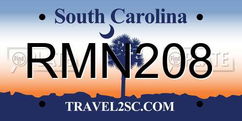 RMN208 South Carolina License Plate