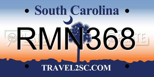 RMN368 South Carolina License Plate