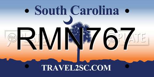 RMN767 South Carolina License Plate