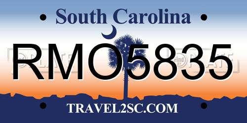 RMO5835 South Carolina License Plate