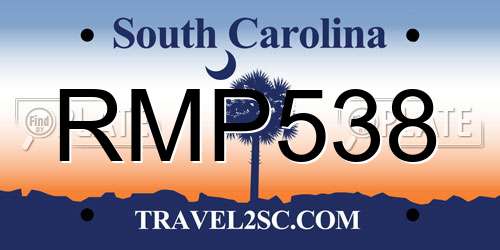 RMP538 South Carolina License Plate