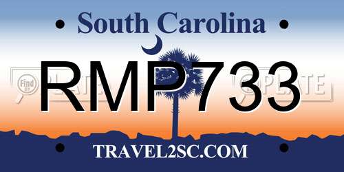RMP733 South Carolina License Plate