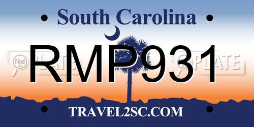 RMP931 South Carolina License Plate
