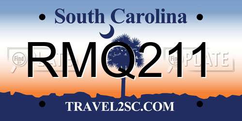 RMQ211 South Carolina License Plate
