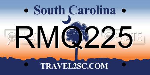 RMQ225 South Carolina License Plate