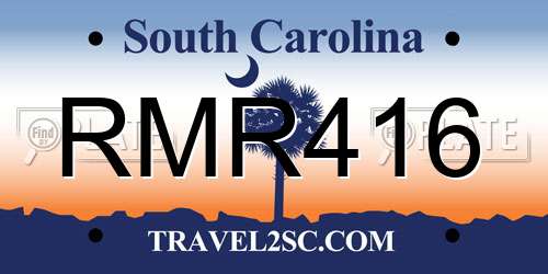 RMR416 South Carolina License Plate
