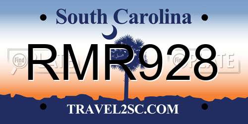 RMR928 South Carolina License Plate