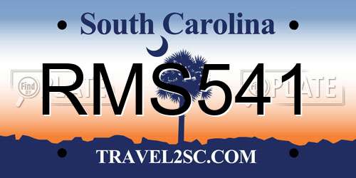 RMS541 South Carolina License Plate