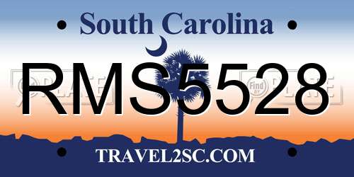RMS5528 South Carolina License Plate