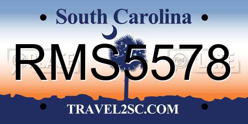 RMS5578 South Carolina License Plate