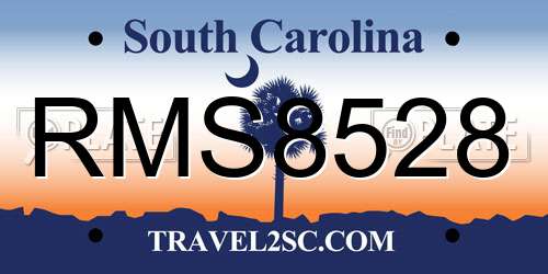 RMS8528 South Carolina License Plate