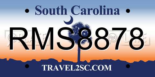 RMS8878 South Carolina License Plate