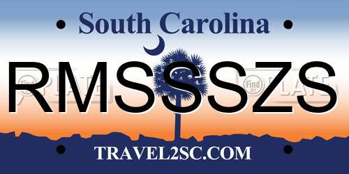 RMSSSZS South Carolina License Plate
