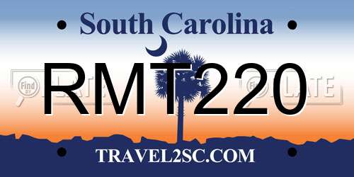 RMT220 South Carolina License Plate