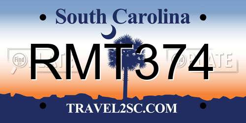 RMT374 South Carolina License Plate