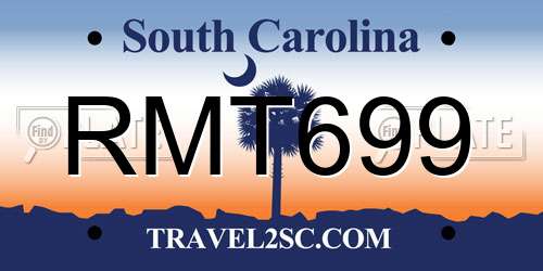 RMT699 South Carolina License Plate