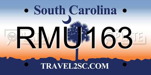 RMU163 South Carolina License Plate