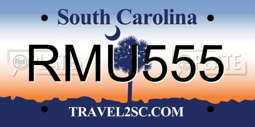 RMU555 South Carolina License Plate