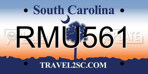 RMU561 South Carolina License Plate