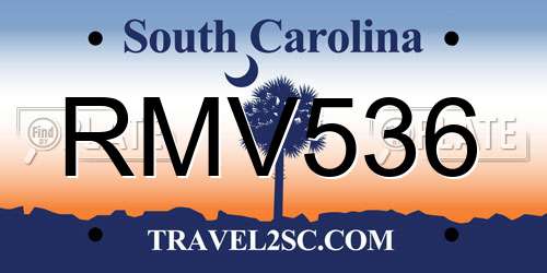 RMV536 South Carolina License Plate