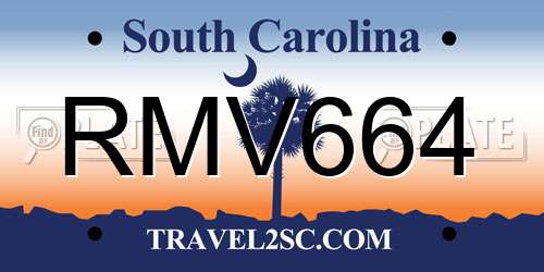 RMV664 South Carolina License Plate