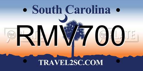 RMV700 South Carolina License Plate