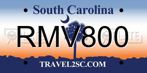RMV800 South Carolina License Plate