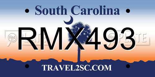 RMX493 South Carolina License Plate