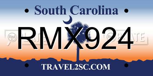 RMX924 South Carolina License Plate