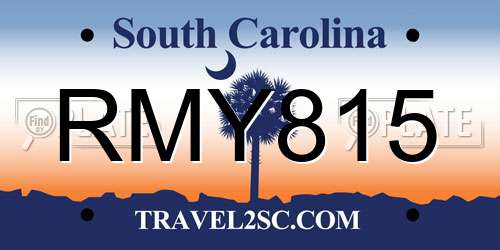 RMY815 South Carolina License Plate