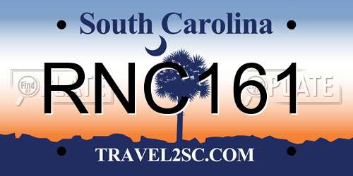 RNC161 South Carolina License Plate