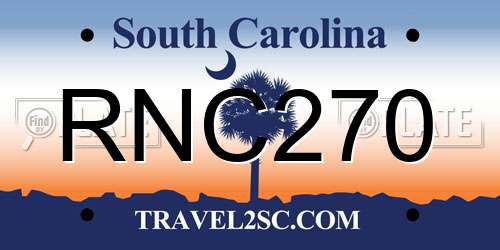 RNC270 South Carolina License Plate