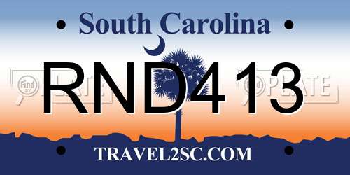 RND413 South Carolina License Plate